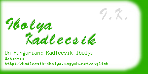 ibolya kadlecsik business card